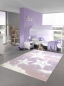 Preview: Kinderteppich Sterne Design rosa creme