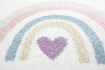 Preview: Kinderteppich Regenbogen rosa grau creme