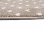 Preview: Kinderteppich Herzchen Wolken beige grau braun