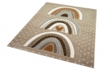 Preview: Kinderzimmer Teppich Herz Regenbogen Creme Beige