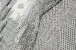 Preview: In- & Outdoor Teppich Sisal Optik Rautenmuster mit flauschigem Hoch Tief Effekt in grau