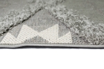 Preview: In- & Outdoor Teppich Sisal Optik Rautenmuster mit flauschigem Hoch Tief Effekt in grau