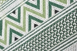 Preview: In- & Outdoor Teppich Sisal Optik Rauten Diamantenmuster grün sand