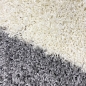 Preview: Hochflor Teppich mit Karo Muster in Grau, Flieder und Creme