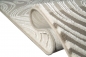 Preview: Designer Teppich mit Glitzergarn Wollteppich mit Karo Muster in Creme Beige Grau