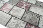 Preview: Designer Teppich Patchwork in Lila Creme Grau Rosa Schwarz