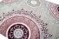 Preview: Designer Teppich mit Kreis Ornamente in Pink Lila Grau Creme