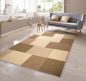 Preview: Teppich Sisal Optik Karo Design Braun Beige