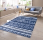 Preview: Designer Teppich mit Ornamente in Blau Creme