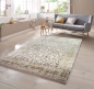 Preview: Teppich mit floralem Design aus Naturfasern in beige