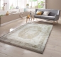 Preview: Teppich mit Ornamenten aus Naturfasern in beige