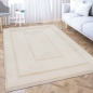 Preview: Edler Wohnzimmer Teppich mit Fransen in creme gold