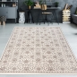 Preview: Eleganter Wohnzimmerteppich mit floralem Orientmuster in Beige