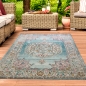 Preview: Teppich Orient Outdoor Vintage in blau creme