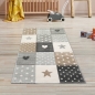 Preview: Kinderzimmer Teppich Herz Stern braun beige grau