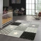 Preview: Kinderzimmer Teppich Herz Stern creme schwarz grau