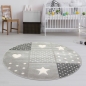 Preview: Kinderzimmer Teppich Herz Stern creme schwarz grau