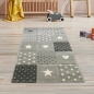 Preview: Kinderzimmer Teppich Herz Stern creme schwarz grau