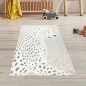 Preview: Weicher Kinderzimmer-Teppich mit 3d Leoparden muster in creme grau