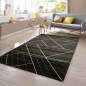 Preview: Teppich modern geometrisches Muster in schwarz gold