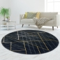 Preview: Teppich modern geometrisches Muster in schwarz gold