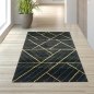 Preview: Teppich modern geometrisches Muster in schwarz gold