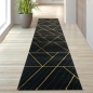 Preview: Teppich modern geometrisches Muster in schwarz gold