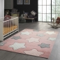 Preview: Kinderteppich Herze Mädchen in rosa creme grau