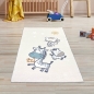 Preview: Weicher Kinderzimmer Teppich mit Tier muster in creme