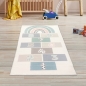 Preview: Kinderzimmer Teppich mit Hupfspiel-Muster in creme bunt