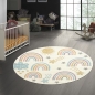 Preview: Kinderzimmer Teppich weicher Flor pastellfarbene Details