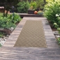 Preview: In- und Outdoorteppich mit Rautenmuster beige/schwarz