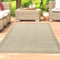 Preview: Outdoorteppich Terrassenteppich Gartenteppich robust und langlebig linierter Rand in Beige