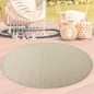 Preview: Outdoorteppich Terrassenteppich Gartenteppich robust und langlebig linierter Rand in Beige