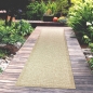 Preview: Outdoorteppich Terrassenteppich Gartenteppich robust und langlebig linierter Rand in Beige