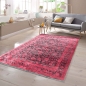 Preview: Moderner Teppich in orientalisches Blumendesign in Rot auf Schwarz