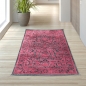 Preview: Moderner Teppich in orientalisches Blumendesign in Rot auf Schwarz