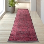 Preview: Moderner Teppich in orientalisches Blumendesign in Rot auf Schwarz