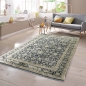 Preview: Moderner Teppich in orientalisches Blumendesign in Beige auf Schwarz