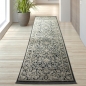 Preview: Moderner Teppich in orientalisches Blumendesign in Beige auf Schwarz