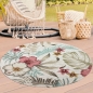 Preview: Outdoor Teppich mit Blumen Muster in creme grau bunt