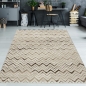 Preview: Elegant-moderner 3d Zig-Zag Teppich in gold-beige