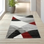 Preview: Moderner Teppich mit geometrischen Muster grau rot