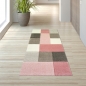 Preview: Moderner Teppich Pastell Farben in Karo Muster Pink Creme Braun