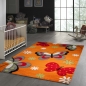 Preview: Kinderteppich Schmetterling Design Orange Rot Grau Grün Weiss