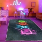 Preview: Gaming Teppich mit neonfarbigen Symbolen