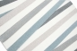 Preview: Designer Teppich mit Konturenschnitt Gestreift Pastellfarben Blau Creme Beige