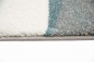 Preview: Designer Teppich mit Konturenschnitt Gestreift Pastellfarben Blau Creme Beige