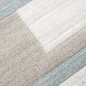 Preview: Designer Teppich mit Konturenschnitt Karo Muster Pastellfarben Blau Creme Beige