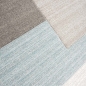 Preview: Designer Teppich mit Konturenschnitt Karo Muster Pastellfarben Blau Creme Beige